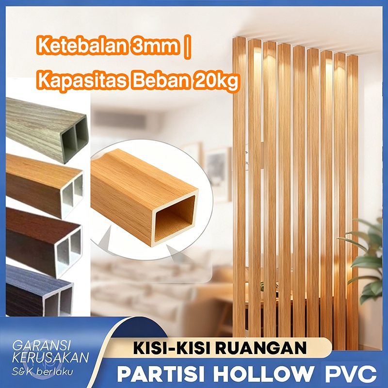 Hollow Kisi Kisi Wpc Premium Panjang 300CM Wall Panel PVC Sekat Ruangan kayu Untuk Rumah Partisi