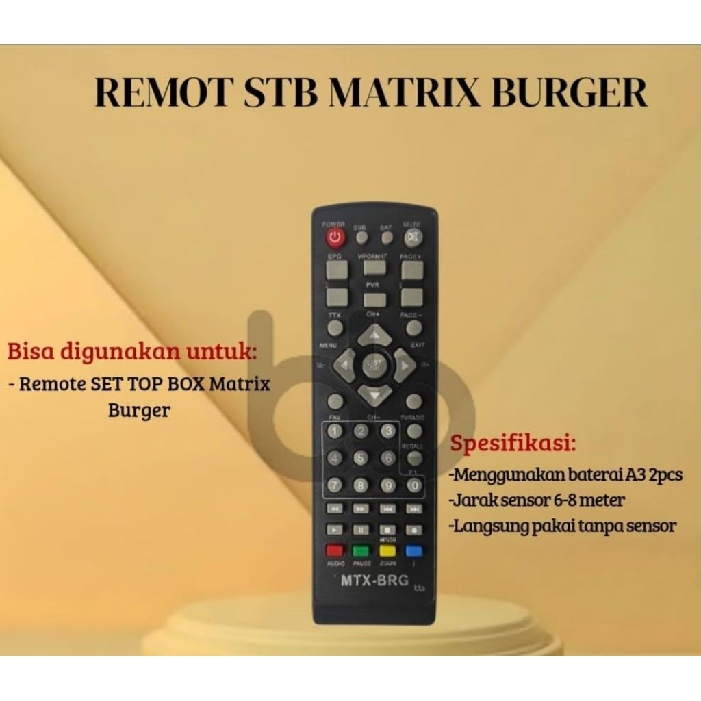 REMOTE REMOTE STB MATRIX BURGER MATRIX HIJAU MATRIX KUNING Langsung Pakai
