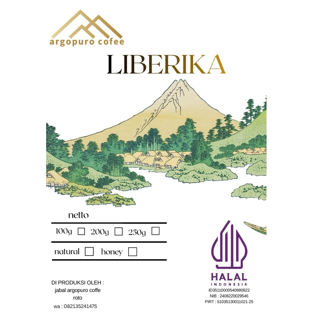 kopi bubuk liberica, robusta, arabika, lanang