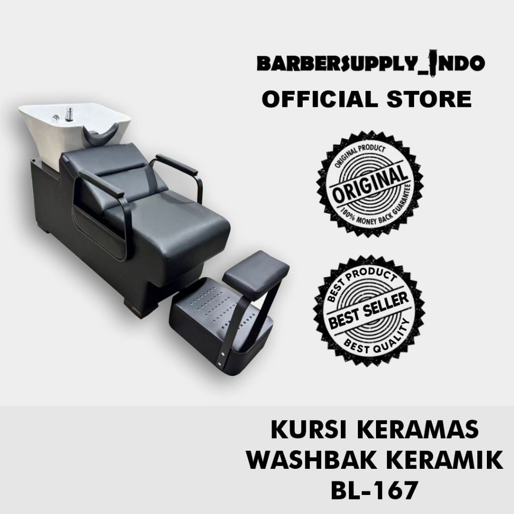 KURSI KERAMAS BARBERSHOP SALON WASHBAK KERAMIK PUTIH BL - 167