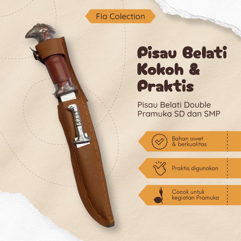 Pisau Belati Double Pramuka SD SMP Kualitas Terbaik Pramuka Perlengkapan Sekolah Serbaguna