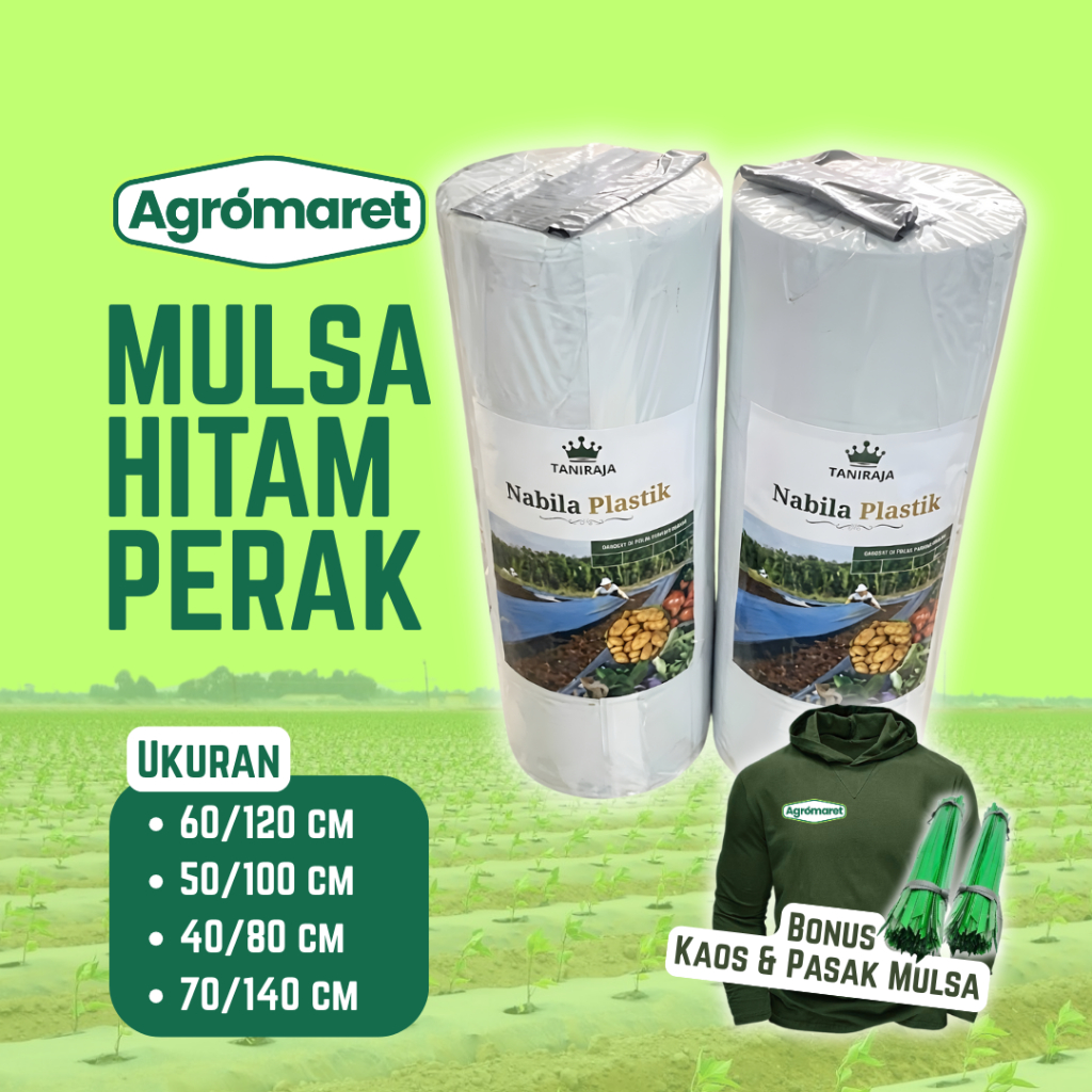 Plastik Mulsa Hitam Perak - Tahan Lama, Tahan Sinar Matahari, Mudah Dipasang
