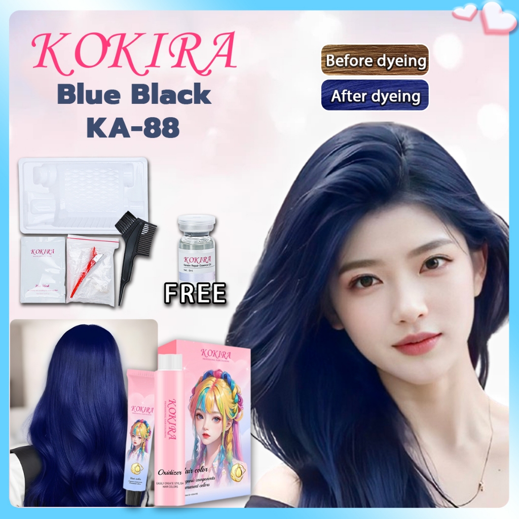 Kokira Hair Color cat rambut pewarna rambut Blue Black KA-88