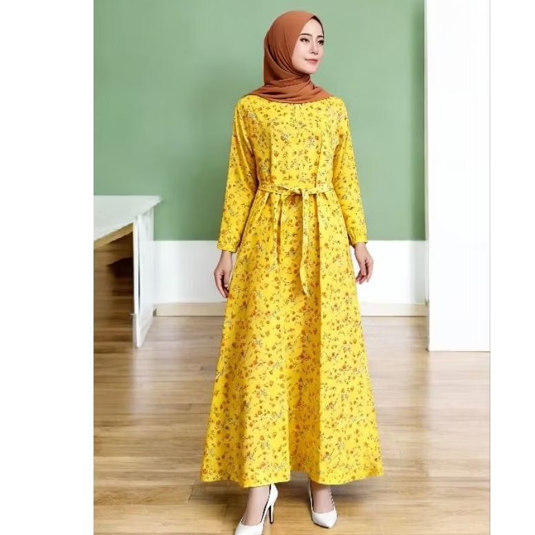 GAMIS SHABBY CHIC MODEL PAYUNG BAHAN KATUN/GAMIS PAYUNG MOTIF BUNGA