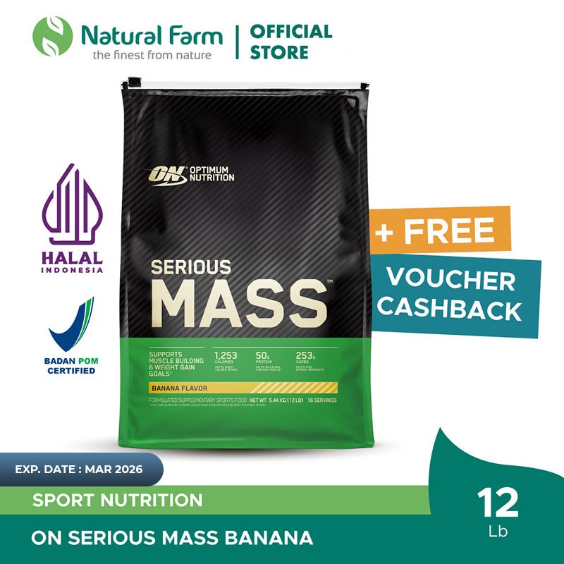 Optimum Nutrition Serious Mass Banana 12 Lb [Exp. Date 03/26]