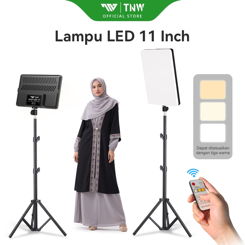 TNW 11 Inch Lampu Foto Panel LED Video Light Sorot Lighting Studio+Tripod Bluetooth Remote Control U