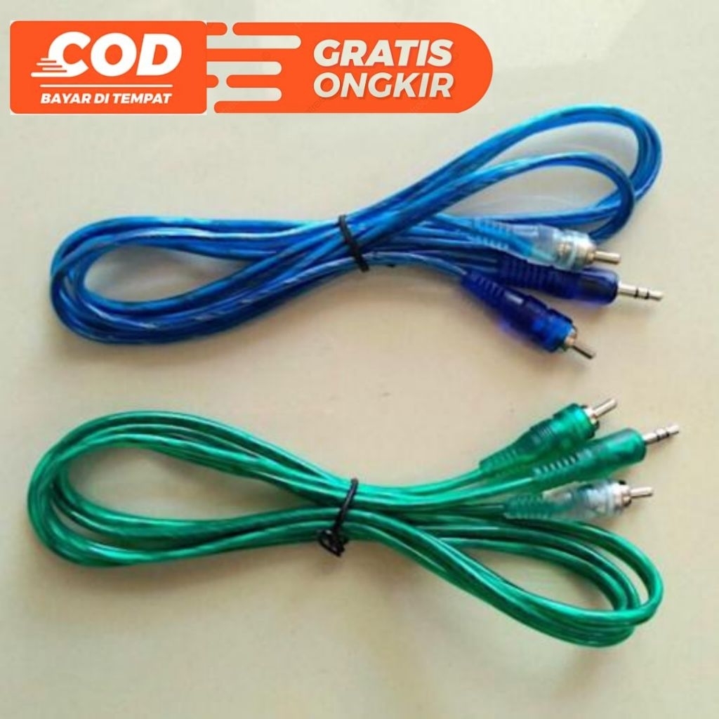 Kabel RCA to AUX Headphone,Stereo