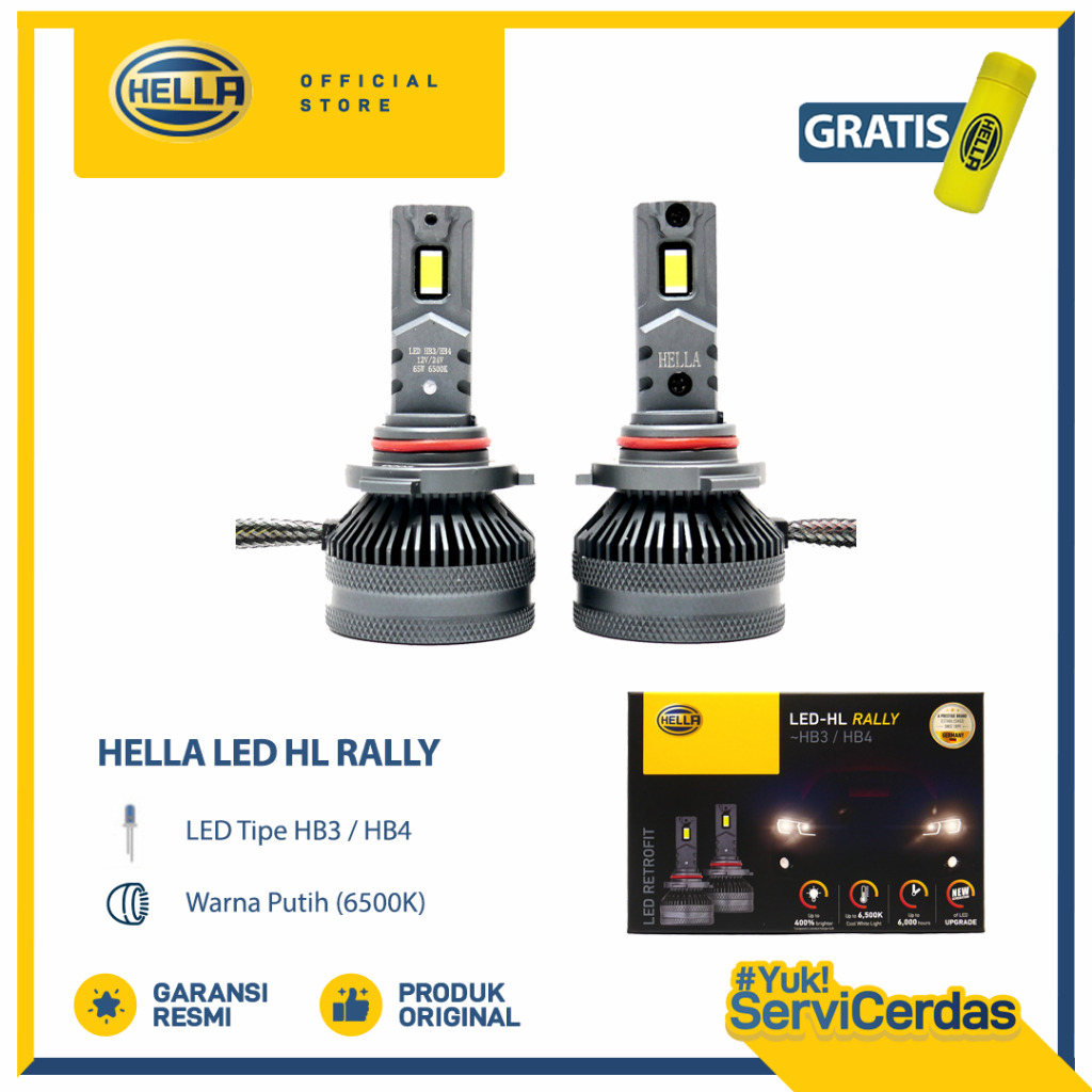 Lampu Mobil HELLA LED HL RALLY HB3/HB4 6500K - Bohlam Mobil