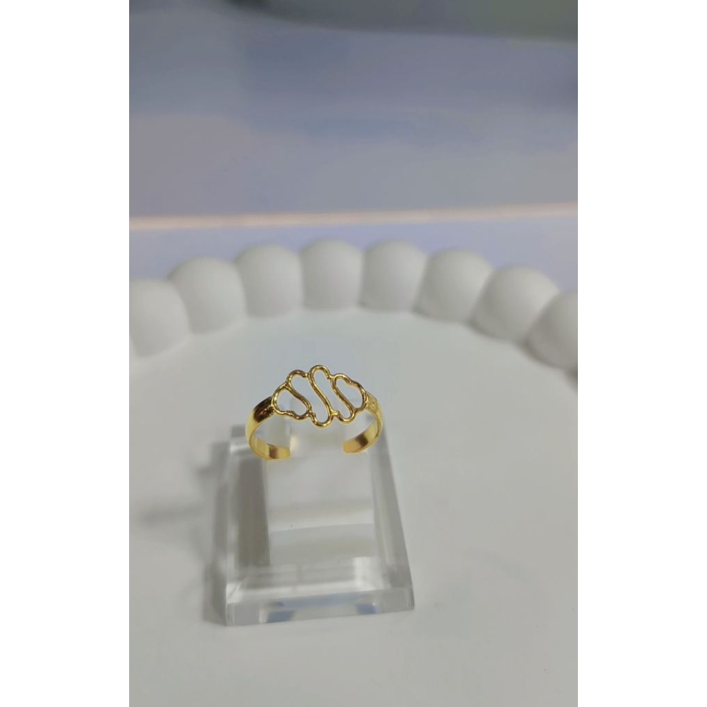 cincin perak lapis emas 24k