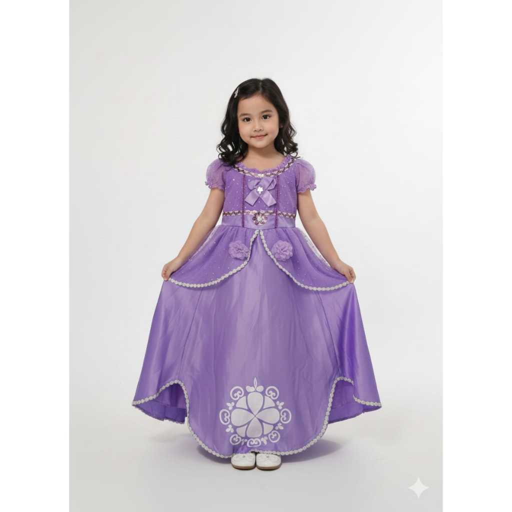 Dress Princess Sofia Purple - Gaun Pesta Anak Mewah & Gaun Ulang Tahun Karakter