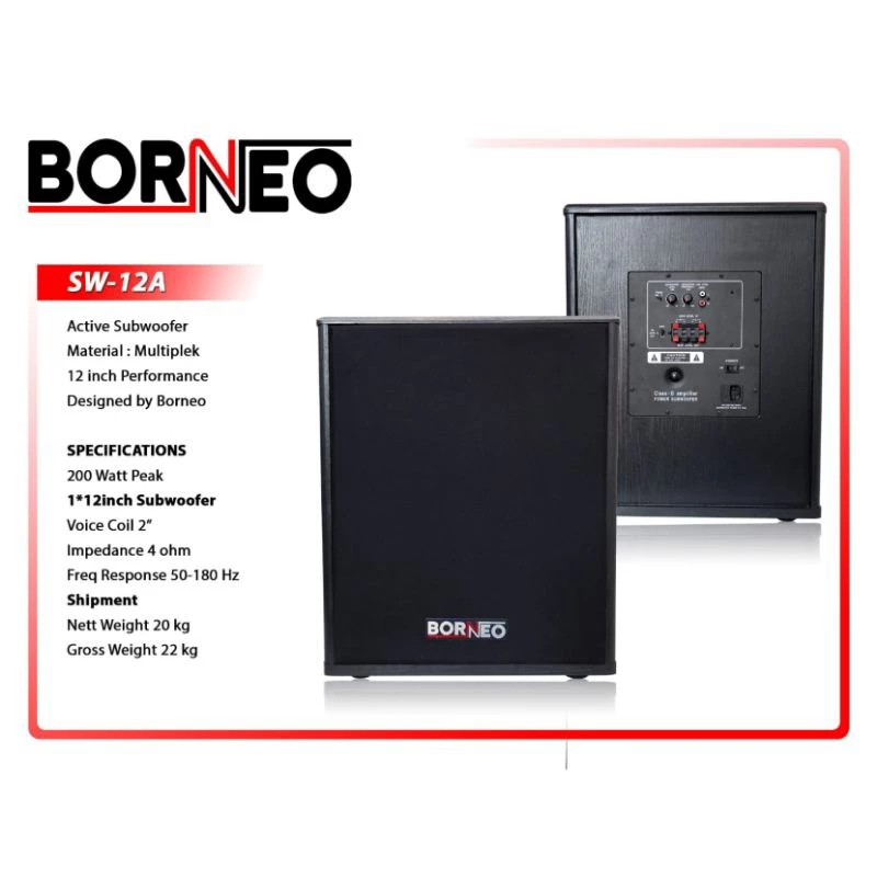 Borneo SW-12A Subwoofer Aktif 12 Inch Speaker