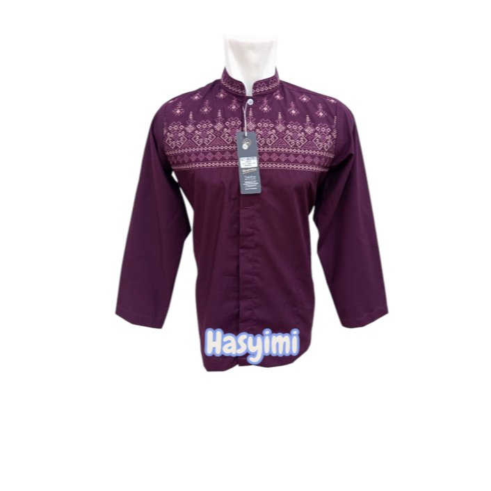 Baju Koko Pria Muslim Modern Hasgradini - India Warna Dada Loose Atasan