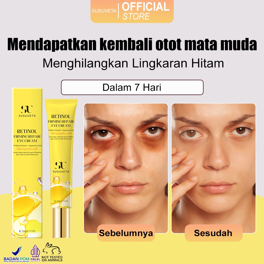 SUSUVETA Eye cream kantung mata penghilang kantung mata panda dan kantung mata ampuh penghilang mata