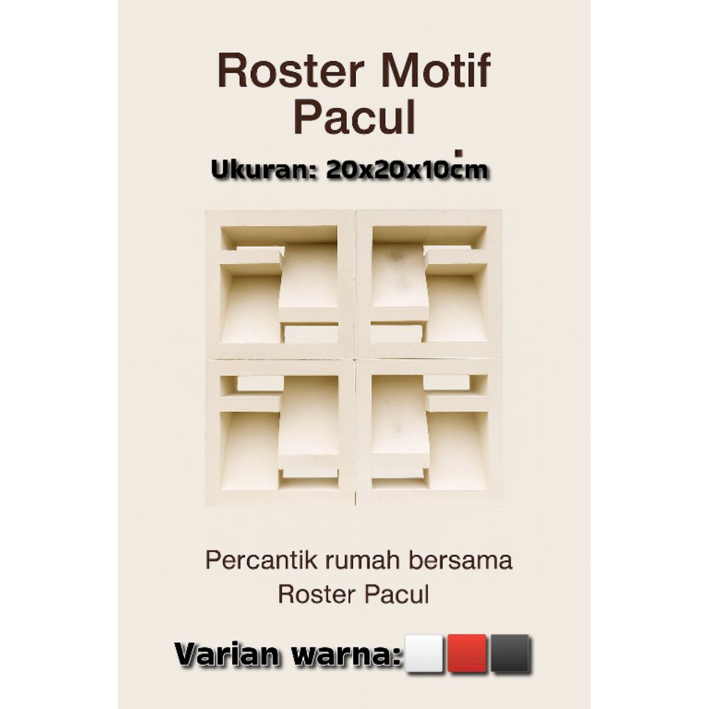 Roster Beton Minimalis Modern 20x20cm Lubang Angin Dinding Rumah
