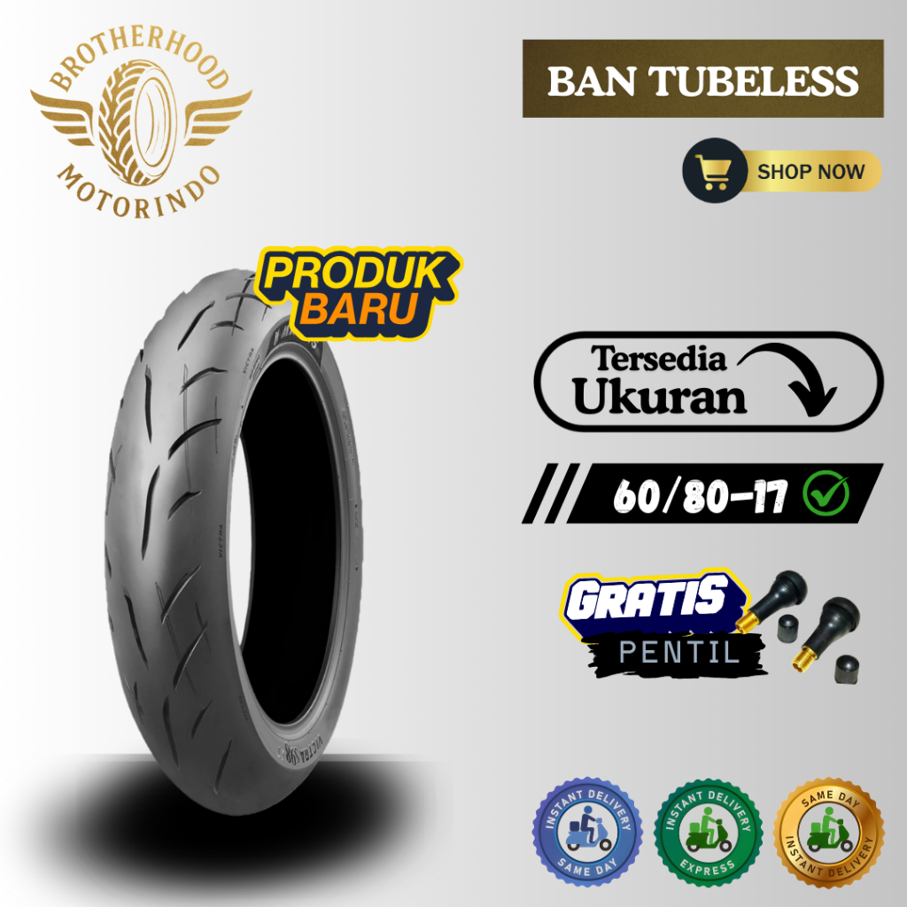 BAN MAXXIS VICTRA CT RING 17 (60/80-17) BAN TUBBELES RING 17 / BAN RING 17 / CORSA R26 / BAN MOTOR B