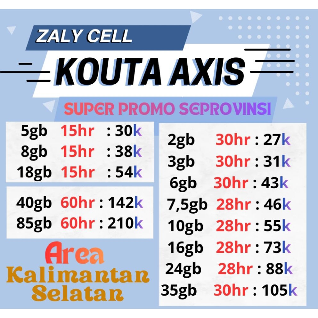 Kouta axis 24 jam full termurahh
