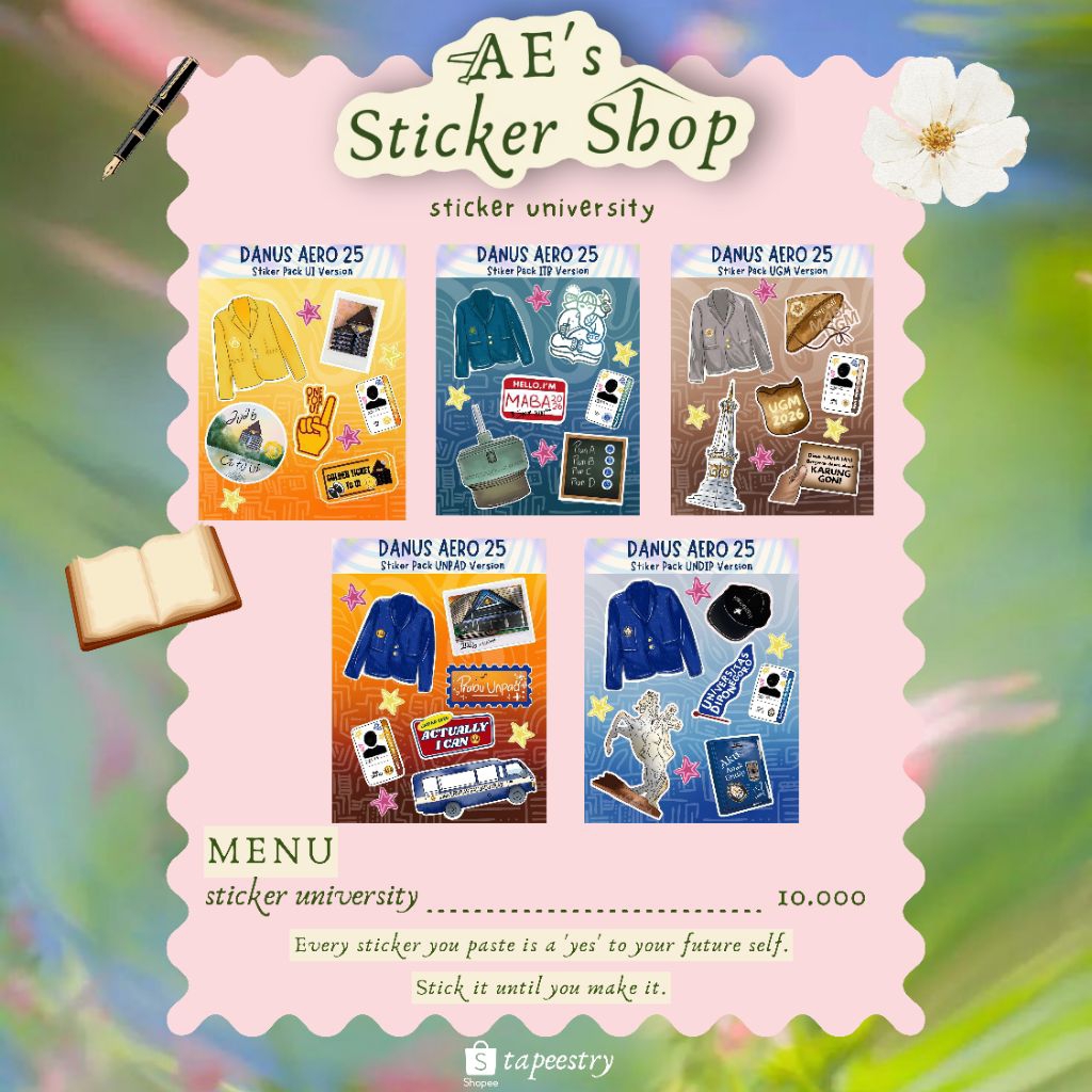 STICKER UNIVERSITAS; UI, ITB, UGM, UNPAD, UNDIP.