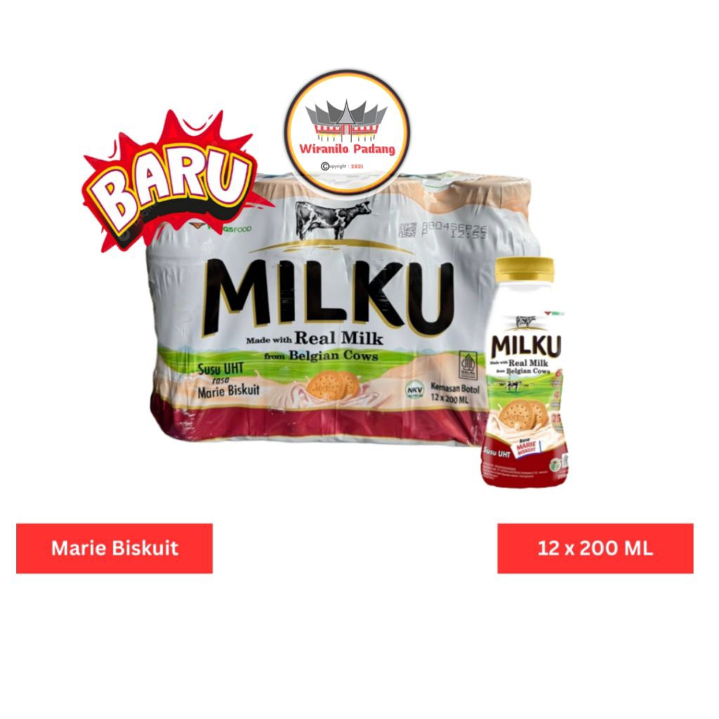 Milku Susu Uht Rasa Marie Biskuit 1 Dus 12Pcs