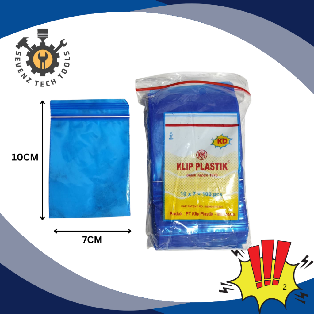 (100 LEMBAR) PLASTIK KLIP OBAT BIRU 10X7CM PLASTIK KLIP OBAT BIRU TRANSPARAN / KEDAP UDARA PLASTIK K