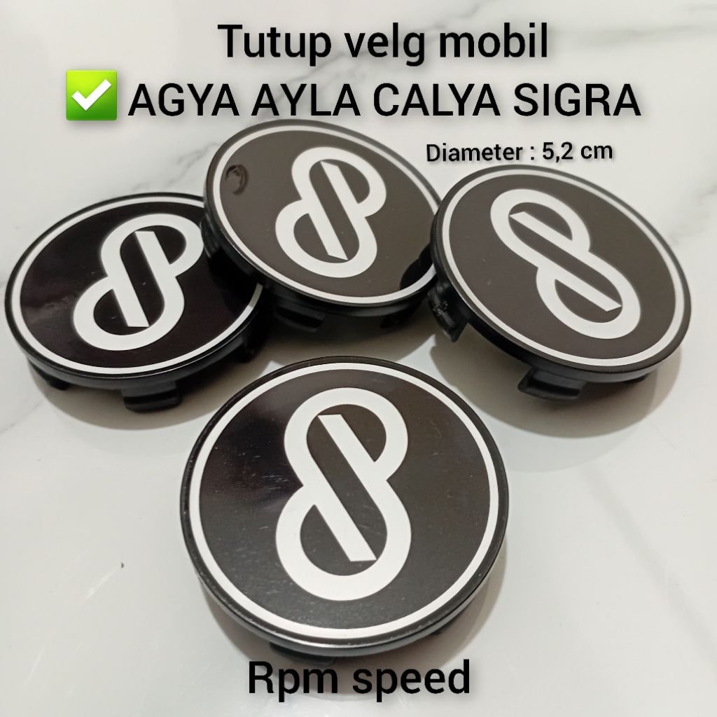 dop roda velg variasi mobil AGYA AYLA CALYA SIGRA diameter 5,2 cm harga set 4pcs.