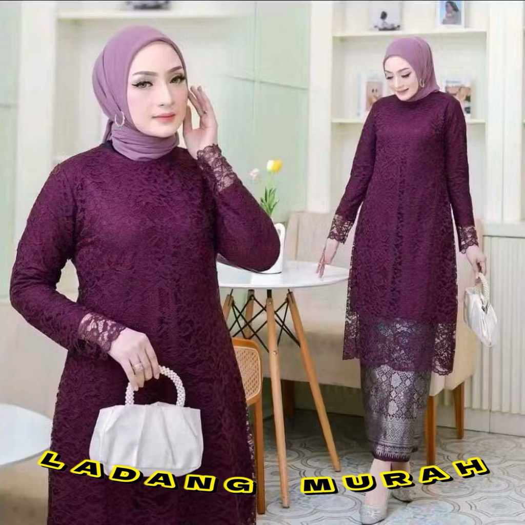 Stelan Kebaya Tunik Brokat Rok Songket Kebaya Brokat Modern Tunik Brokat Terbaru Kebaya Wisuda