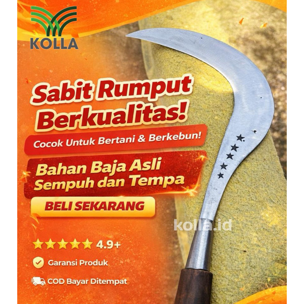 Pemangkas Rumput Sabit Arit Rumput Bintang 5 ukuran sedang 46 cm