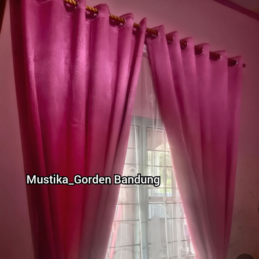 Gorden Blackout Premium Warna Pink Tua Pink Fanta Tebal Tidak Menerawang Gorden Pintu dan Jendela