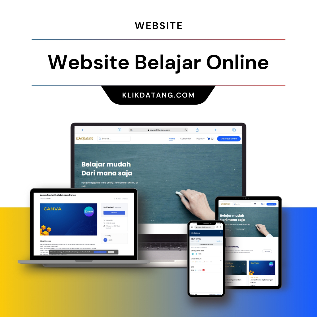 Website Belajar Online Kursus E-Learning Les Bimbel
