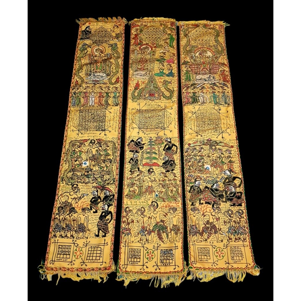 Koleksi Lukisan TL Slendang kain Kuning Pakem Lengkap Karya H.Ibrahim