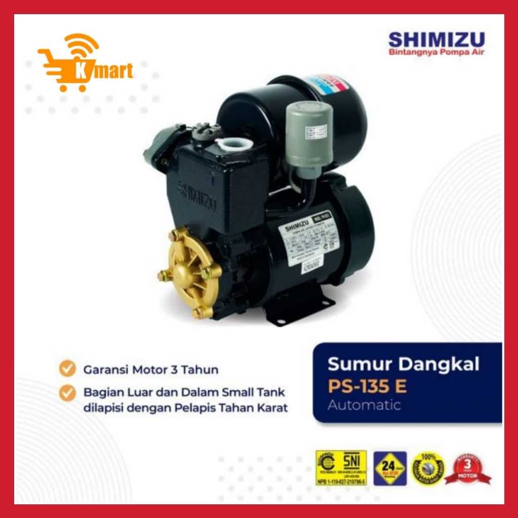 pompa air shimizu otomatis ps 135 E/ps-135E Original (khusus kirim gojek)