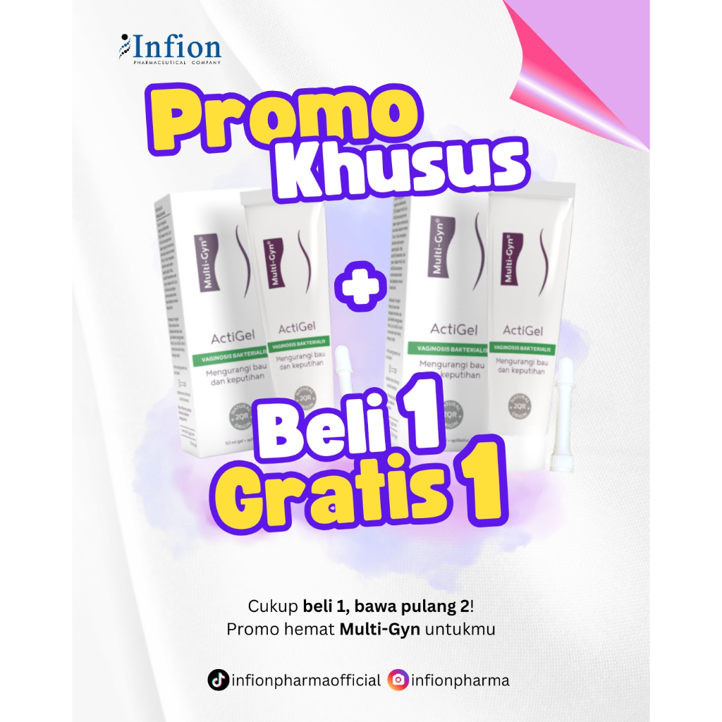 [NEAR ED 1+1] Multi-Gyn ActiGel - Gel Alami untuk Mengurangi Vaginosis Bakterialis & Infeksi Jamur K
