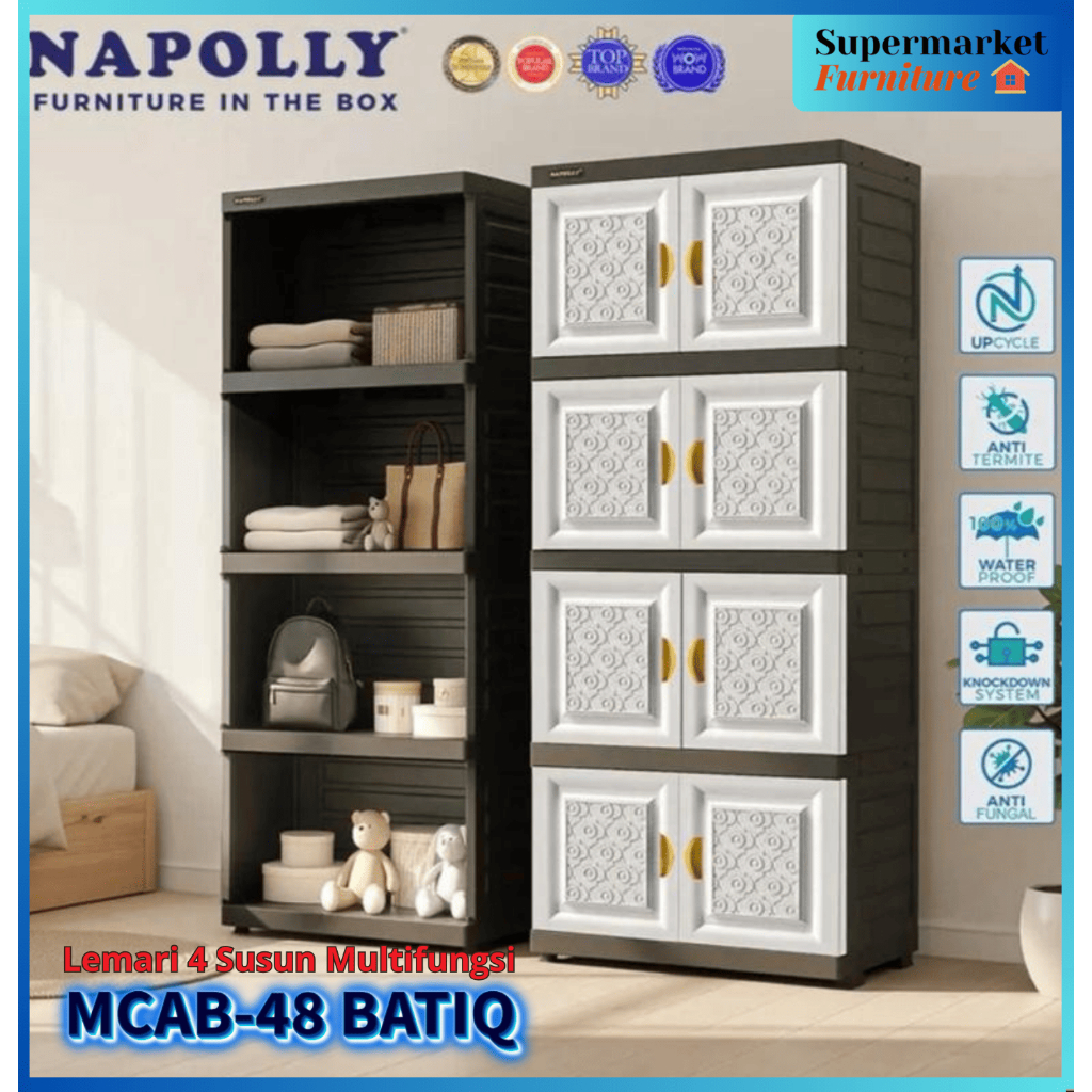 NAPOLLY - LEMARI PLASTIK MCAB 48 BATIQ/LEMARI 4 SUSUN/LEMARI ANAK