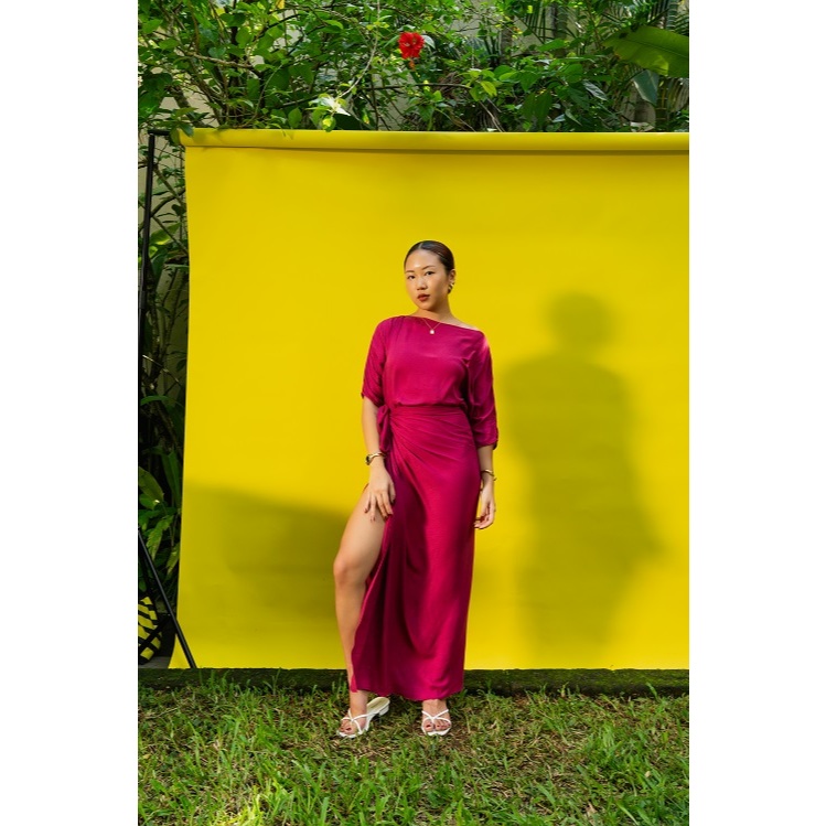 Dress Wrap 2in1 - Ry Dobby Arrow Fushia