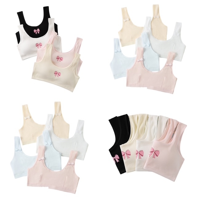 [YY] Basic miniset anak perempuan mini set anak SD motif polos bahan katun