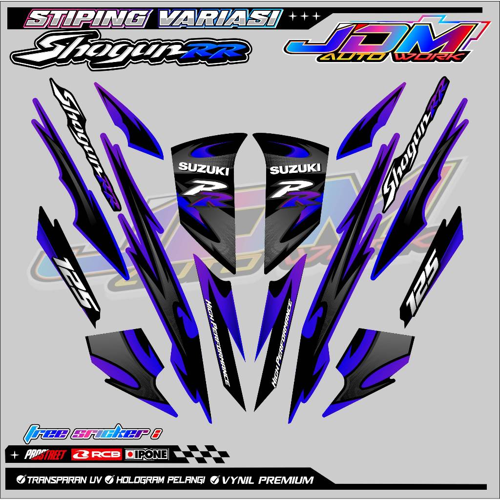 STRIPING VARIASI MOTOR SUZUKI SHOGUN 125 RR / STIKER LIST MOTOR SHOGUN 125 RR