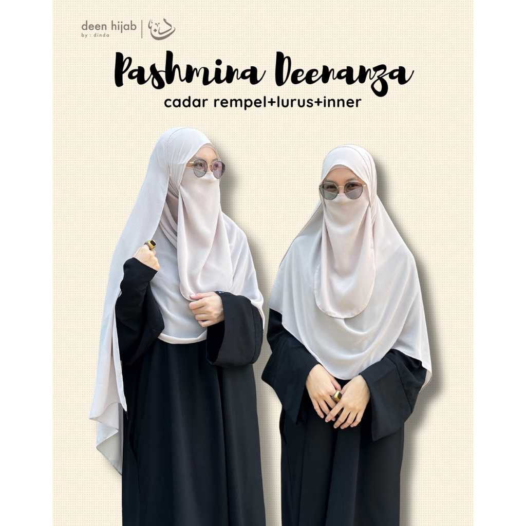 DeensHijab-Pashmina Deenanza (Pashmina free inner, cadar tempel, cadar lurus)