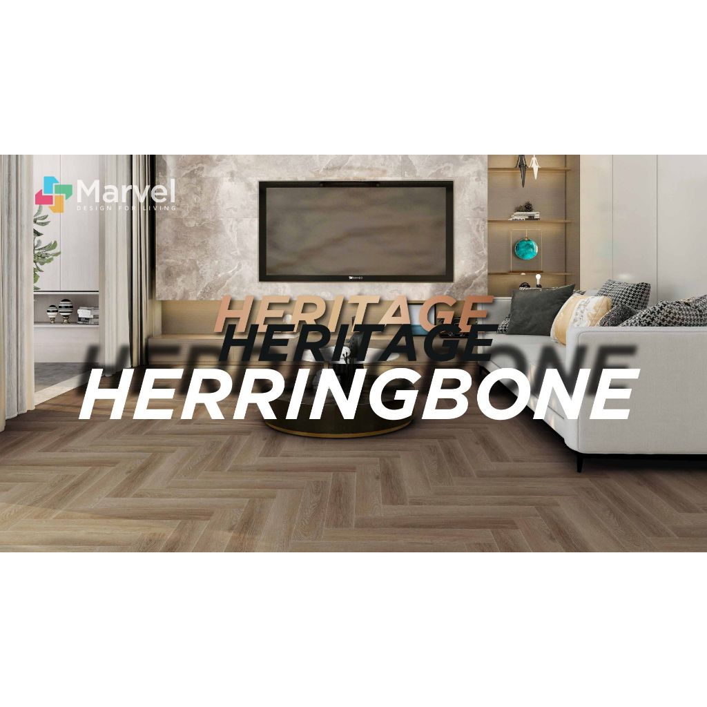 Lantai SPC Marvel Herringbone 6.5mm Klik Sistem Herringbone series