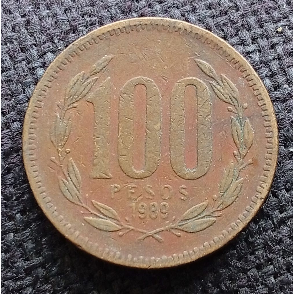 Koin Kuno Chile 100 Peso tahun 1987-1989