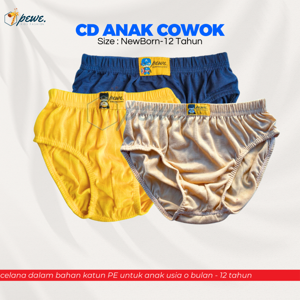 6 PCS Sempak Anak Laki laki Polos Anak Cowok - clana dalam anak cowo - Celana Dalam Anak Laki Sempak