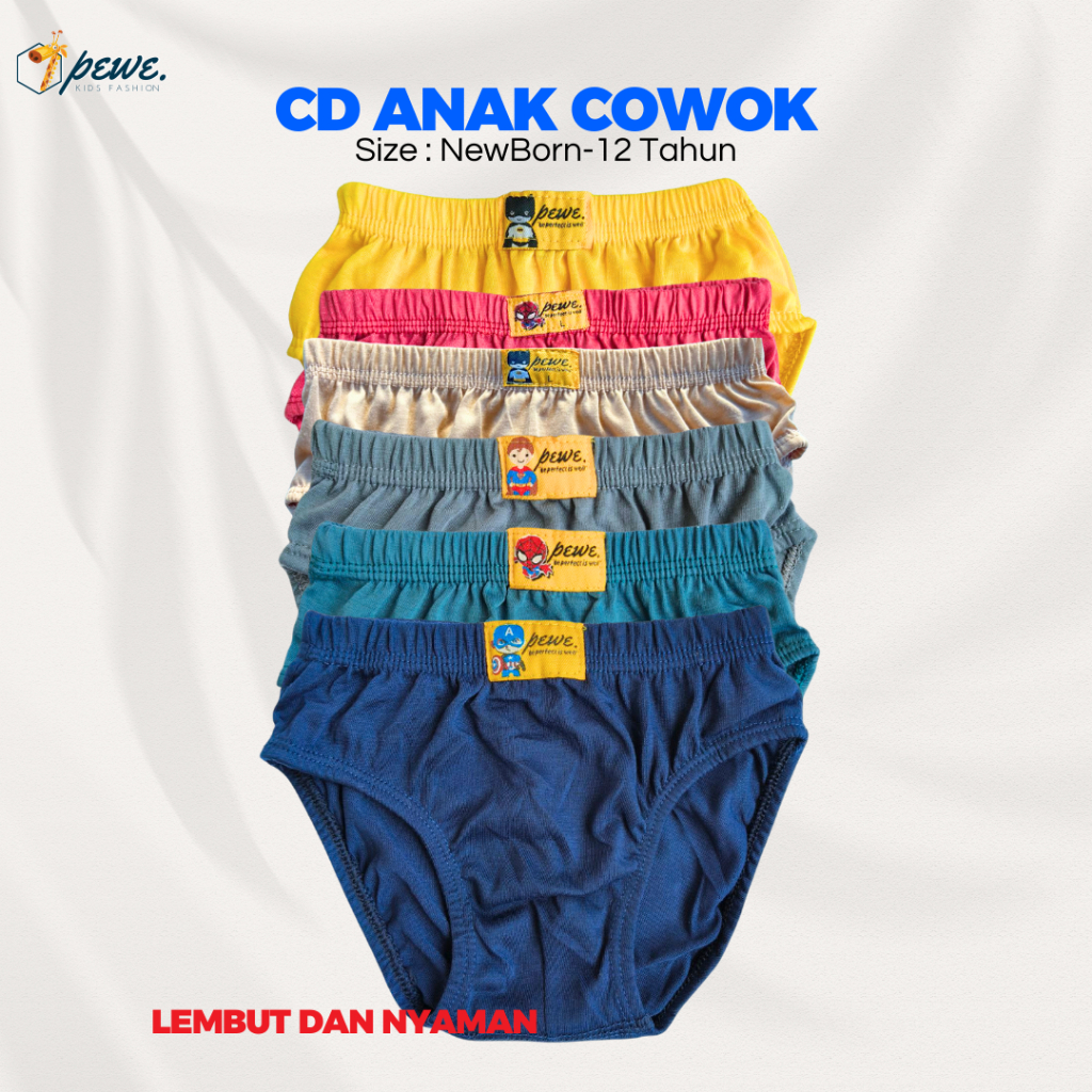 6 PCS Sempak Anak Laki laki Polos Anak Cowok - clana dalam anak cowo - Celana Dalam Anak Laki Sempak
