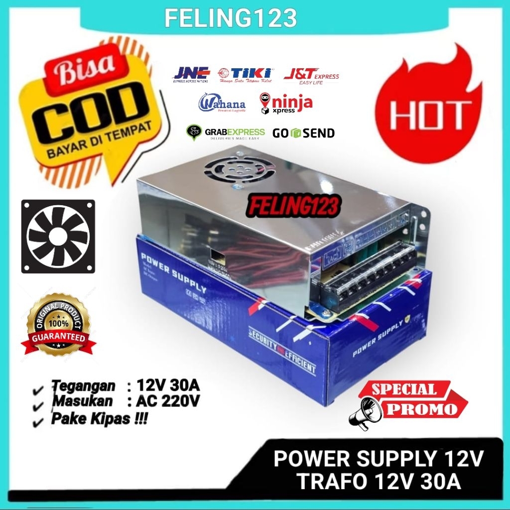 Power Supply 12V 30A Murni Barang Terjamin 