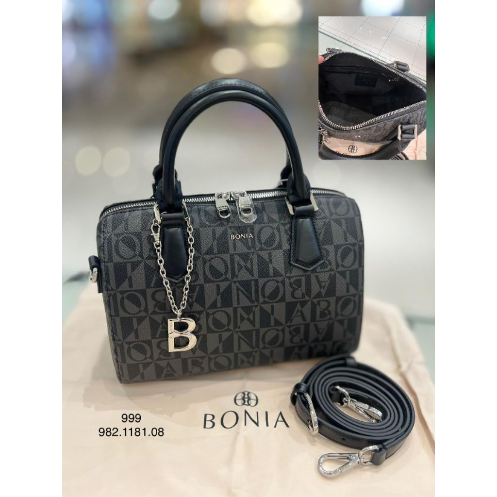 tas Speedy monogram hitam Bonia original