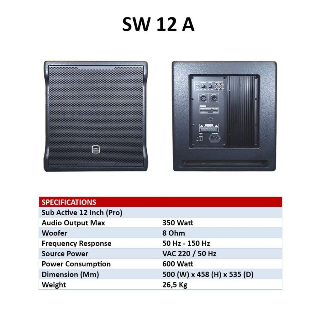 SSubwoofer Aktif Wisdom SW12A Original Subwoofer Wisdom 12inch - Garansi 12 Bulan