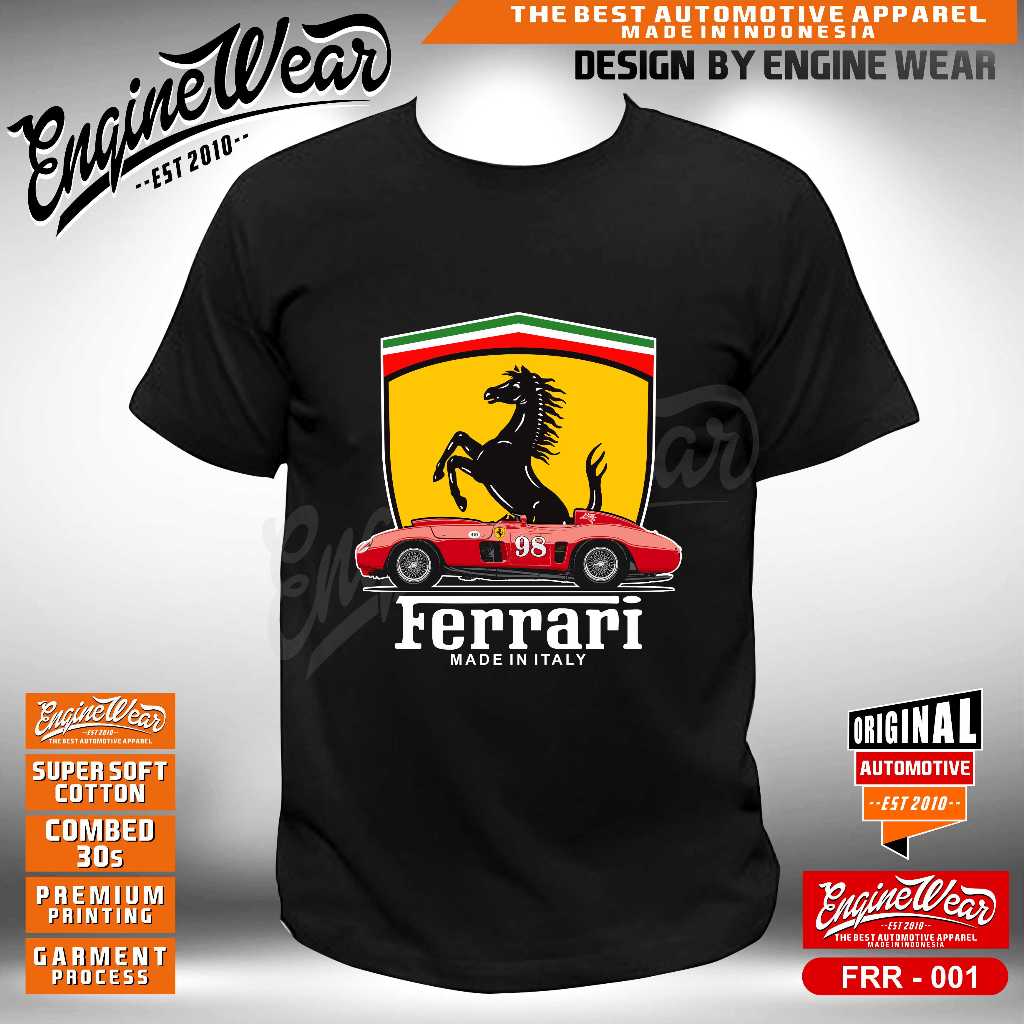 kaos ferrari tshirt scuderia ferrari F1 baju balap formula one FRR001