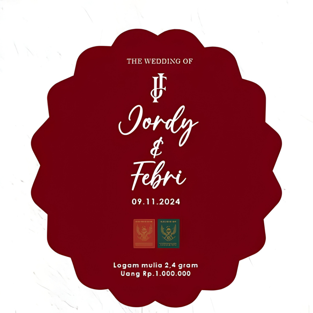 Mahar Model Kerang Akrilik Dekorasi Mahar Akrilik Huruf Timbul