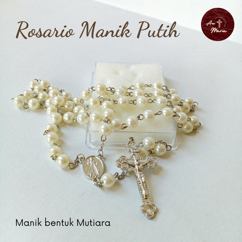 Rosario Manik Putih | Mutiara Manik - Manik