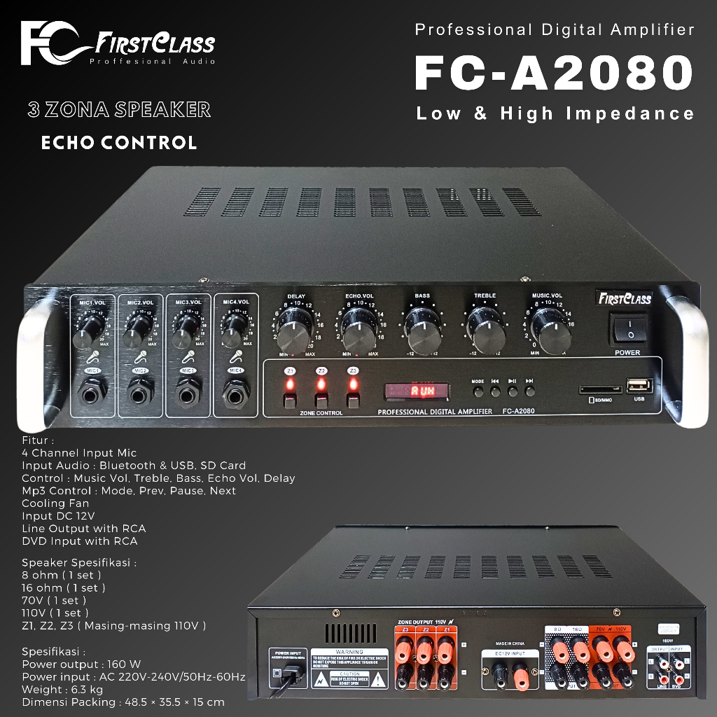 Amplifier Firstclass A 2080 | Ampli ampli broadcasting
