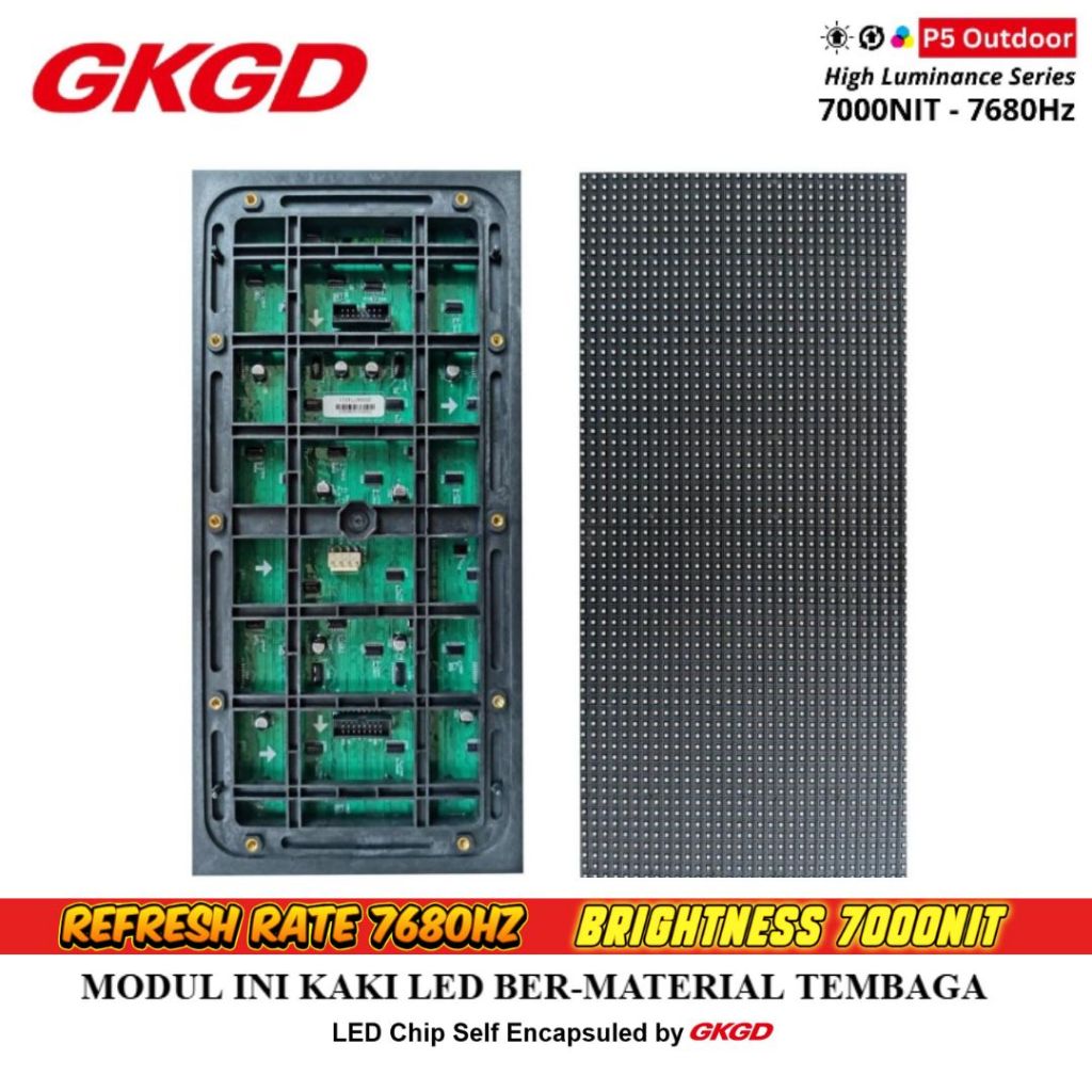 MODUL VIDEOTRON P5 OUTDOOR GKGD HIGH SERIES 7000NIT 7680HZ COCOK UNTUK DOOH LED PANEL RGB