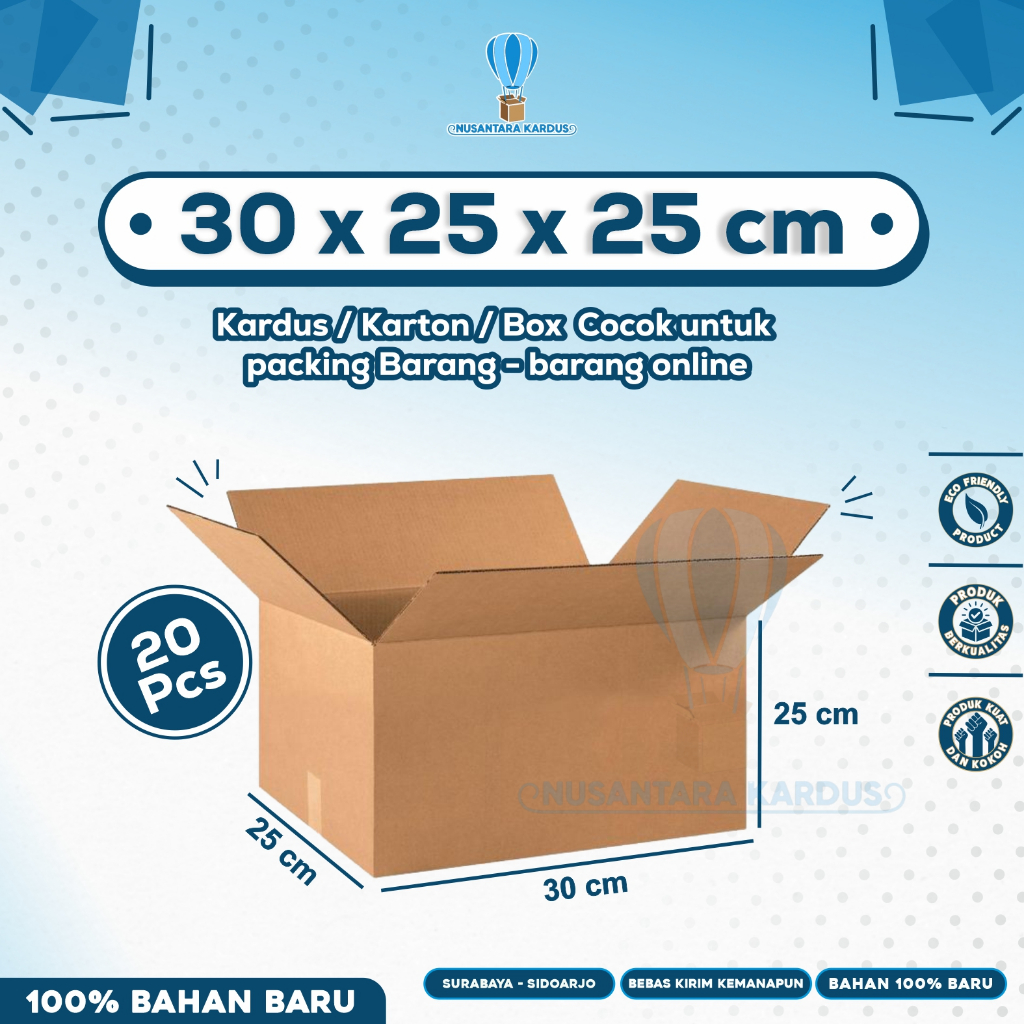 (Isi 20pcs) Box Packing 30x25x25 | Box packing | Karton Packing