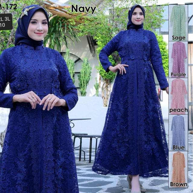 gamis lebaran impor terbaru / gamis busui impor / gamis brukat impor terbaru